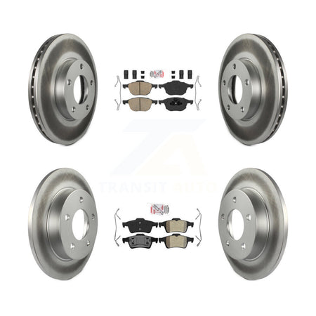 Front Ceramic Rear Semi-Metallic Pad Coat Disc Brake Rotor Kit For 2004-2005 Mazda 3 2.0L KGA-104871