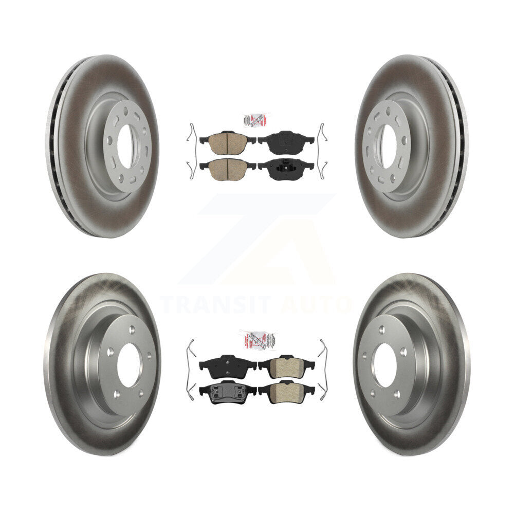 Front Ceramic Rear Semi-Metallic Pad Coat Disc Brake Rotors Kit For 2006 Mazda 5 To 02 06 KGA-104876
