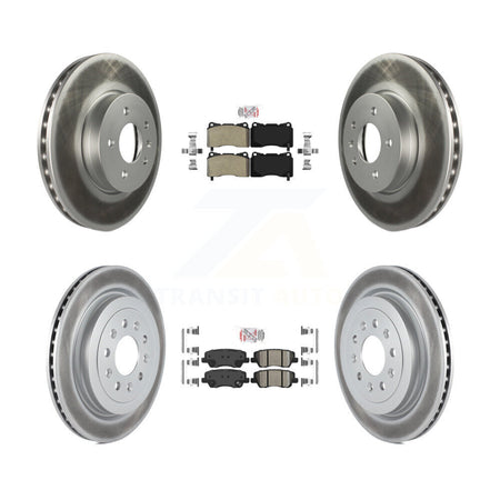 Front Semi-Metallic Rear Ceramic Pads And Coated Disc Brake Rotors Kit For Cadillac ATS KGA-104880