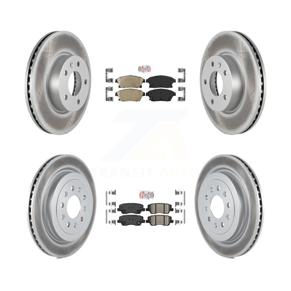 Front Rear Ceramic Pads And Coated Disc Brake Rotors Kit For Cadillac ATS KGA-104883