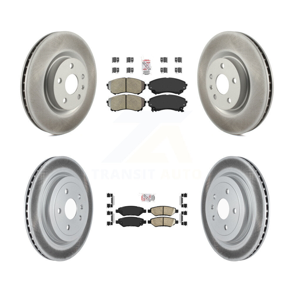 Front Semi-Metallic Rear Ceramic Pads And Coated Disc Brake Rotors Kit For Cadillac CTS KGA-104885