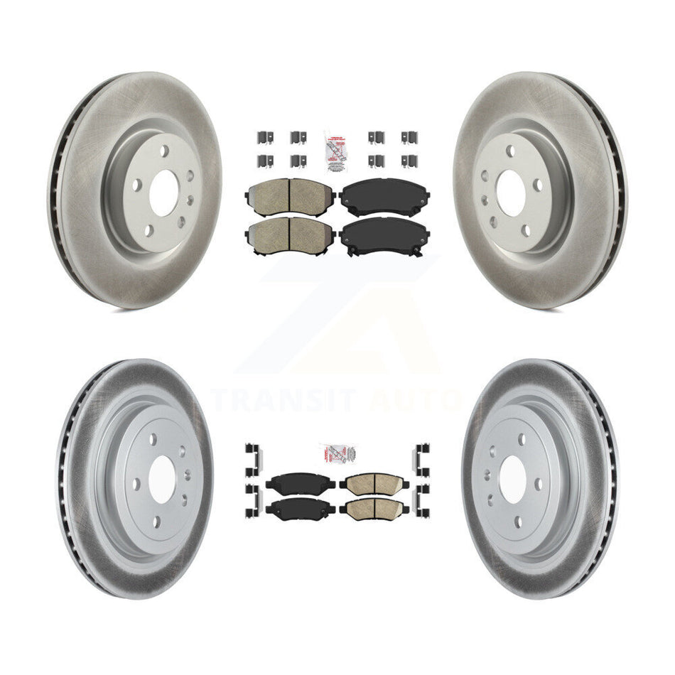 Front Semi-Metallic Rear Ceramic Pads And Coated Disc Brake Rotors Kit For Cadillac CTS KGA-104885