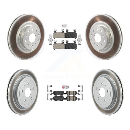 Front Semi-Metallic Rear Ceramic Pads And Coated Disc Brake Rotors Kit For Cadillac CTS KGA-104886