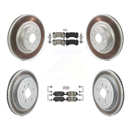 Front Semi-Metallic Rear Ceramic Pads And Coated Disc Brake Rotors Kit For Cadillac CTS KGA-104887