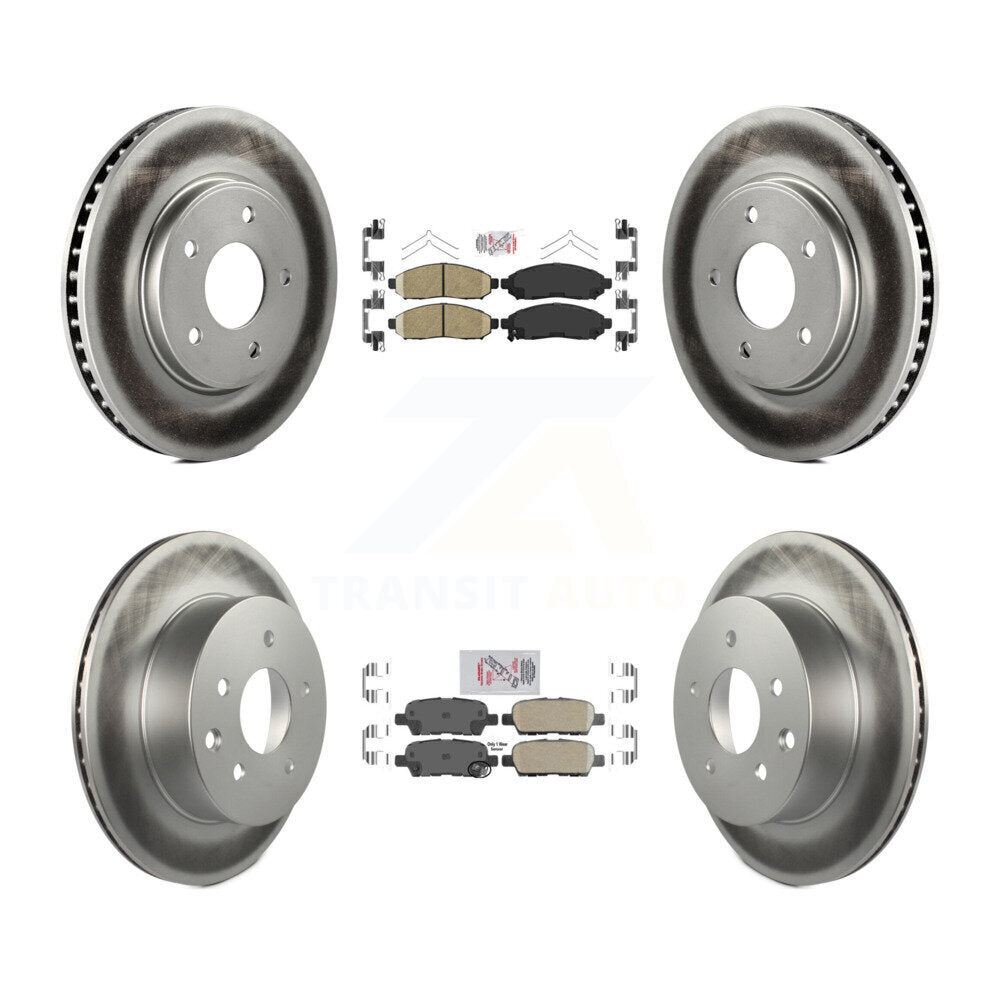 Front Rear Ceramic Pads And Coated Disc Brake Rotors Kit For Nissan LEAF KGA-104890