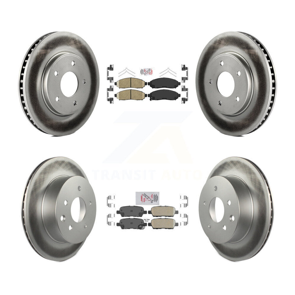 Front Rear Ceramic Pads And Coated Disc Brake Rotors Kit For Nissan LEAF KGA-104890