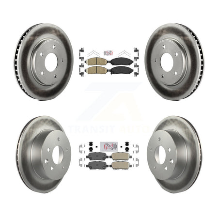 Front Rear Ceramic Pads And Coated Disc Brake Rotors Kit For Nissan LEAF KGA-104892