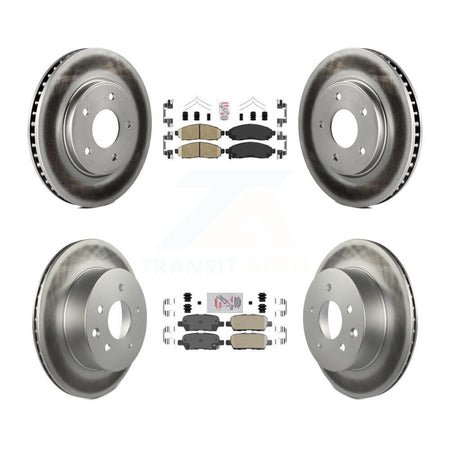 Front Rear Ceramic Pads And Coated Disc Brake Rotors Kit For Nissan LEAF KGA-104893