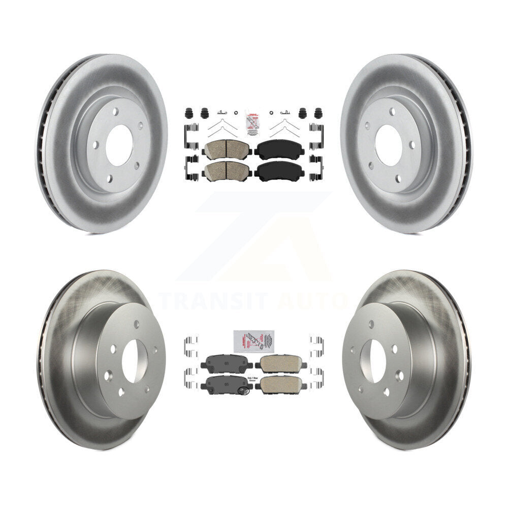 Front Rear Ceramic Pads And Coated Disc Brake Rotors Kit For Nissan Rogue Select KGA-104894