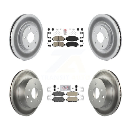Front Rear Ceramic Pads And Coated Disc Brake Rotors Kit For Nissan Rogue Select KGA-104896