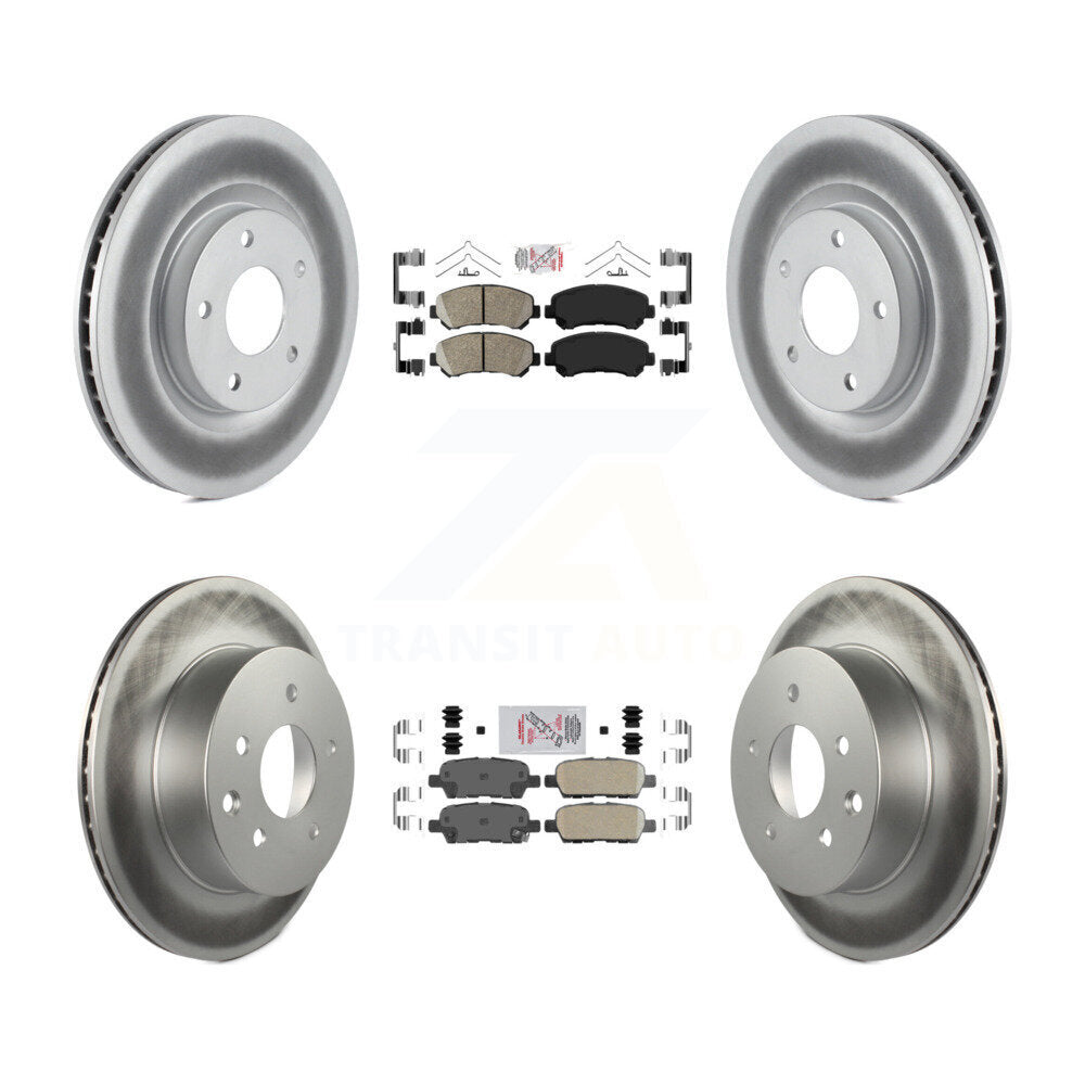 Front Rear Ceramic Pads And Coated Disc Brake Rotors Kit For Nissan Rogue Select KGA-104897