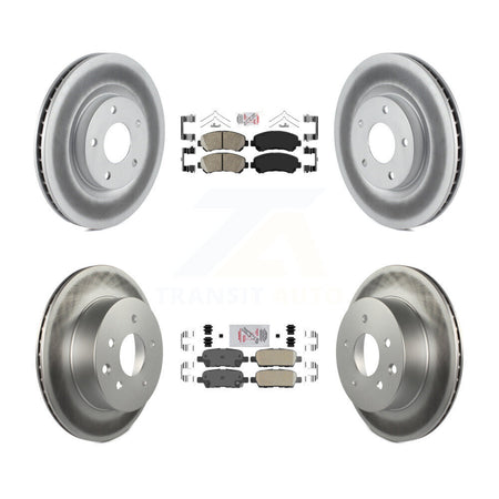Front Rear Ceramic Pads And Coated Disc Brake Rotors Kit For Nissan Rogue Select KGA-104897