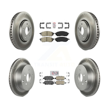 Front Semi-Metallic Rear Ceramic Pad & Coated Brake Rotor Kit For INFINITI FX35 FX37 FX45 KGA-104898