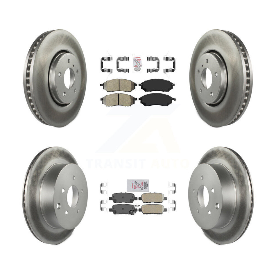 Front Semi-Metallic Rear Ceramic Pad & Coated Brake Rotor Kit For INFINITI FX35 FX37 FX45 KGA-104898