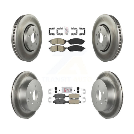 Front Semi-Metallic Rear Ceramic Pad & Coated Brake Rotor Kit For INFINITI FX35 FX37 FX45 KGA-104899