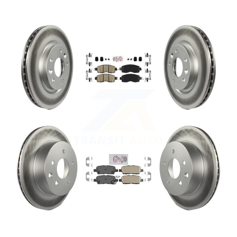 Front Rear Ceramic Pads And Coated Disc Brake Rotors Kit For Nissan LEAF KGA-104900