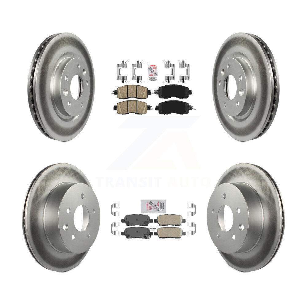 Front Rear Ceramic Pads And Coated Disc Brake Rotors Kit For Nissan LEAF KGA-104901