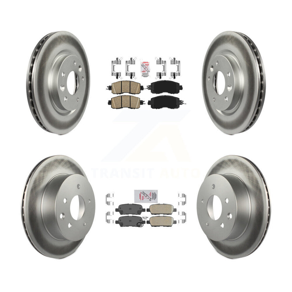 Front Rear Ceramic Pads And Coated Disc Brake Rotors Kit For Nissan LEAF KGA-104901