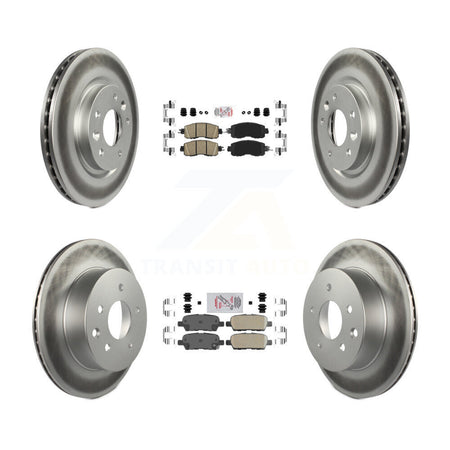Front Rear Ceramic Pads And Coated Disc Brake Rotors Kit For Nissan LEAF KGA-104902