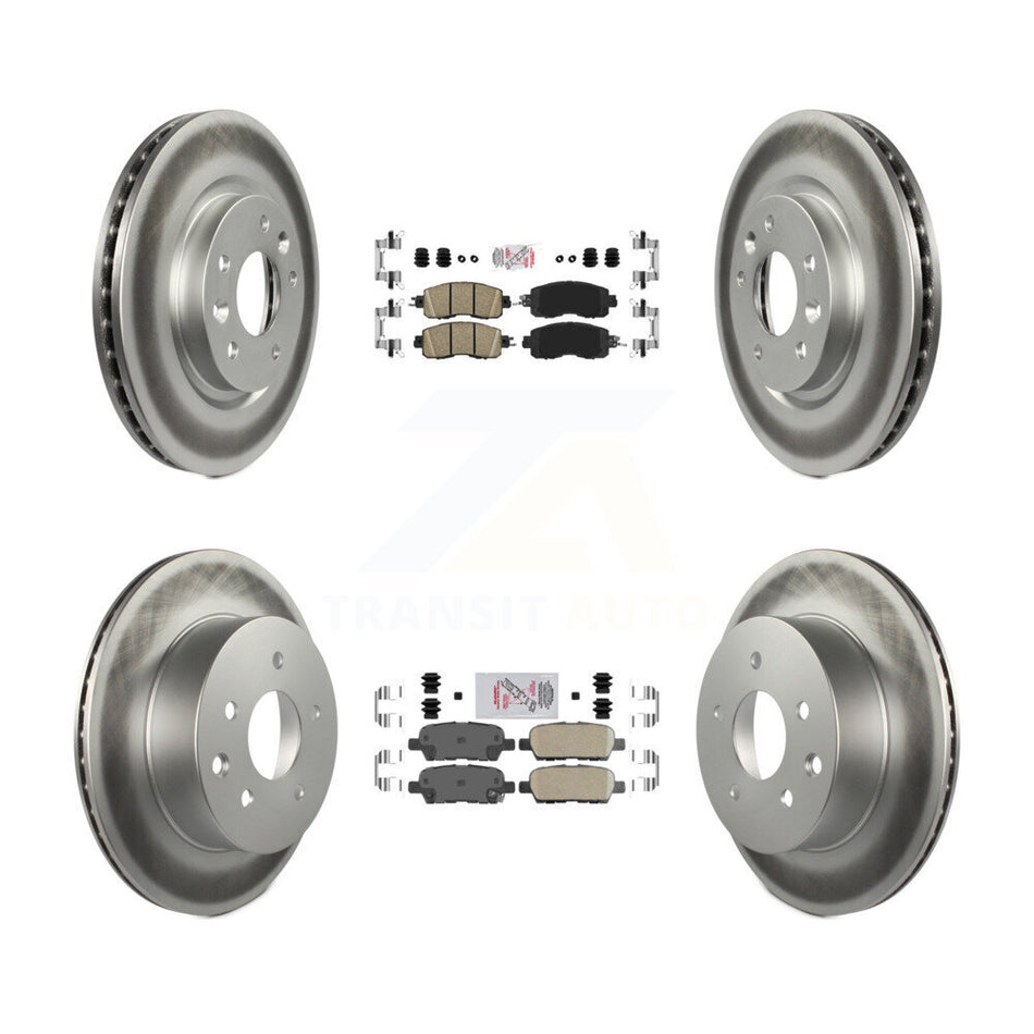 Front Rear Ceramic Pads And Coated Disc Brake Rotors Kit For Nissan LEAF KGA-104902