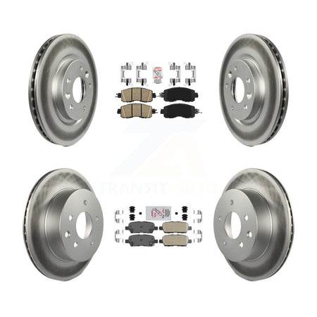Front Rear Ceramic Pads And Coated Disc Brake Rotors Kit For Nissan LEAF KGA-104903