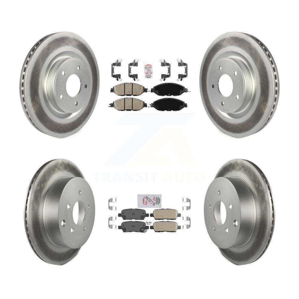 Front Rear Ceramic Pad Coated Brake Rotors Kit For Nissan Murano Pathfinder INFINITI QX60 KGA-104904