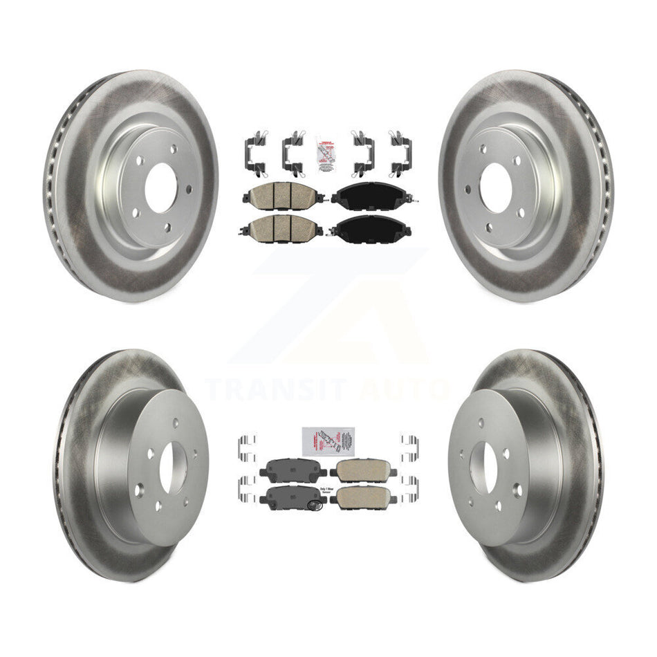 Front Rear Ceramic Pad Coated Brake Rotors Kit For Nissan Murano Pathfinder INFINITI QX60 KGA-104904