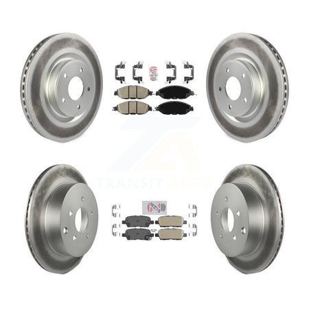 Front Rear Ceramic Pad Coated Brake Rotors Kit For Nissan Murano Pathfinder INFINITI QX60 KGA-104905