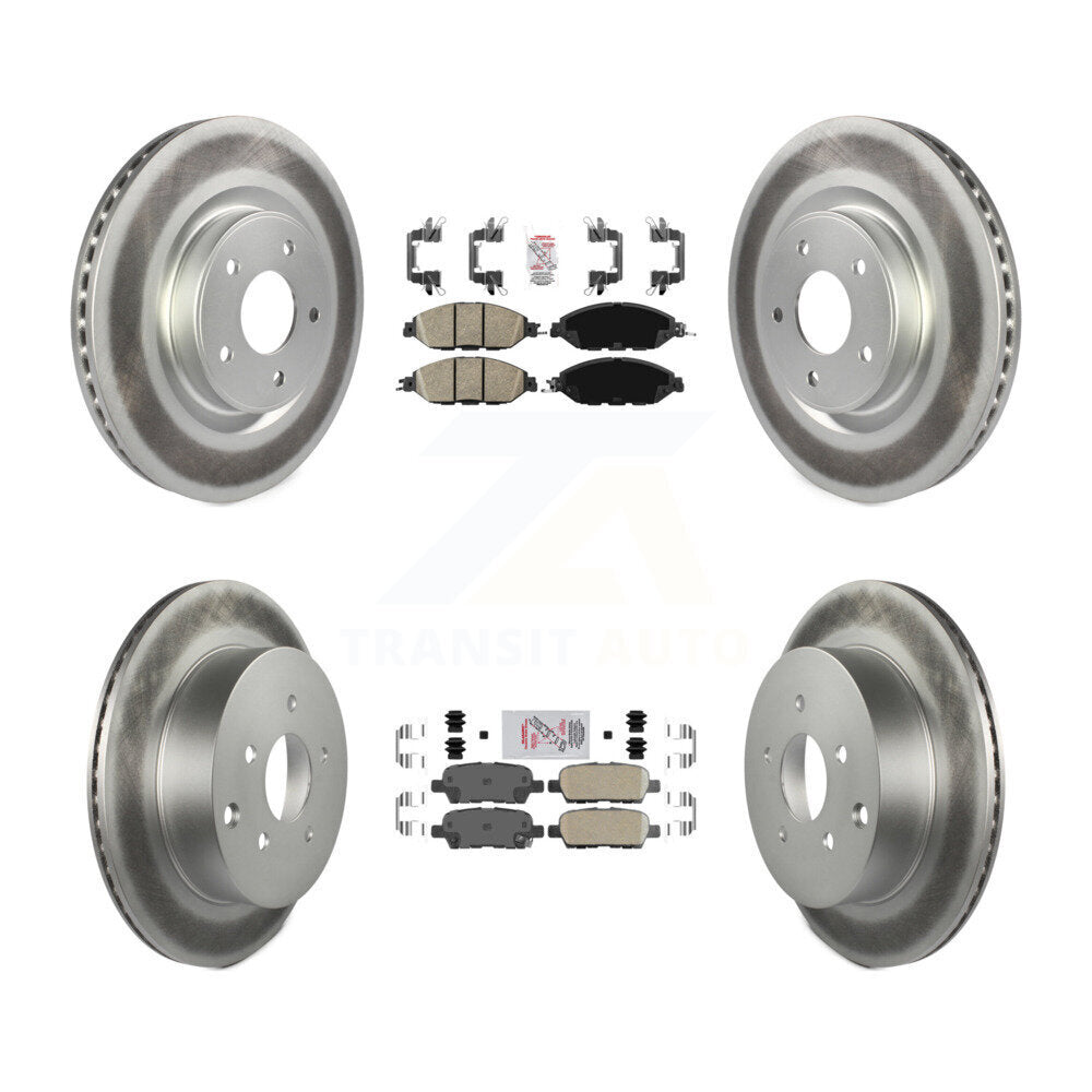 Front Rear Ceramic Pad Coated Brake Rotors Kit For Nissan Murano Pathfinder INFINITI QX60 KGA-104906