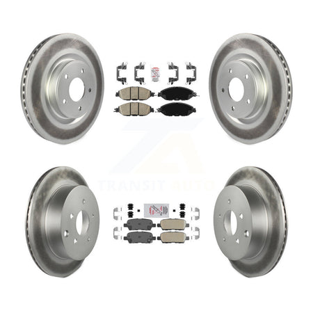 Front Rear Ceramic Pad Coated Brake Rotors Kit For Nissan Murano Pathfinder INFINITI QX60 KGA-104907