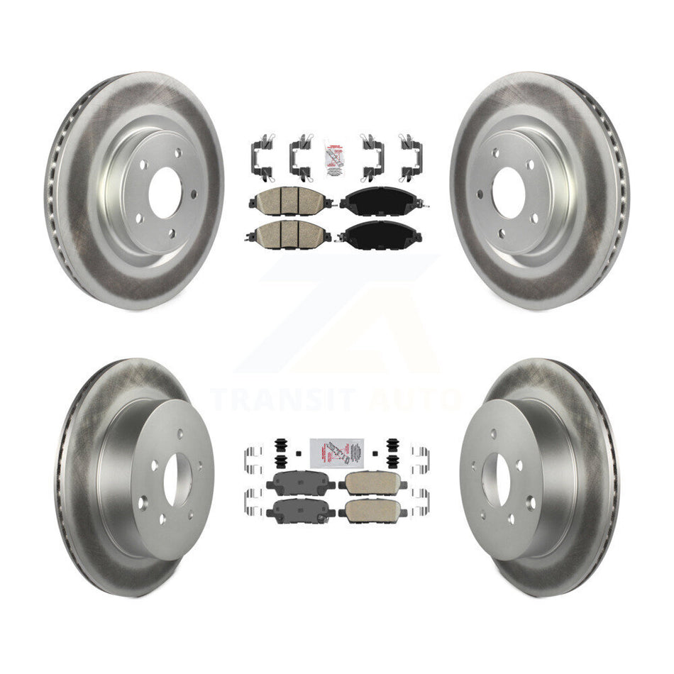 Front Rear Ceramic Pad Coated Brake Rotors Kit For Nissan Murano Pathfinder INFINITI QX60 KGA-104907