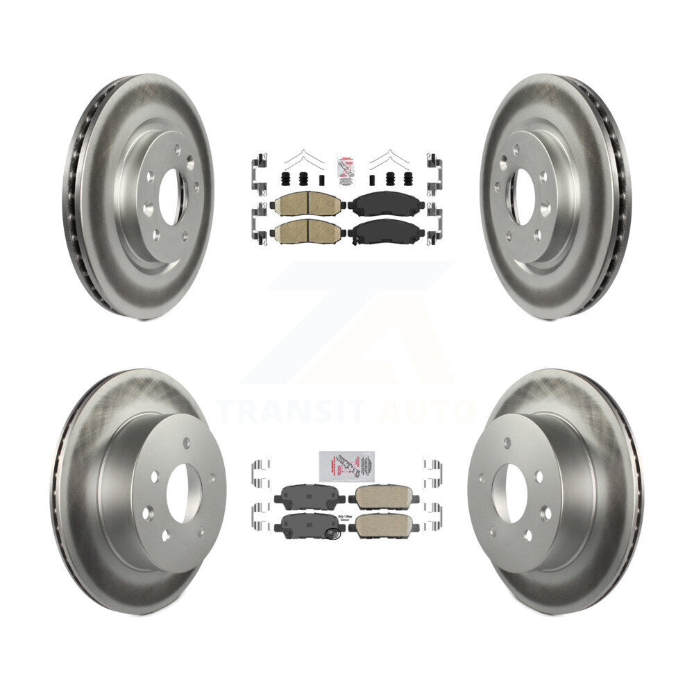 Front Rear Ceramic Pads And Coated Disc Brake Rotors Kit For Nissan LEAF KGA-104909