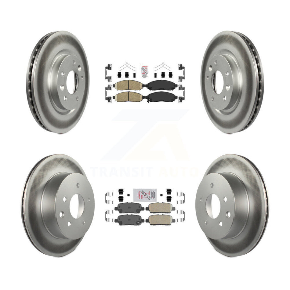 Front Rear Ceramic Pads And Coated Disc Brake Rotors Kit For Nissan LEAF KGA-104911