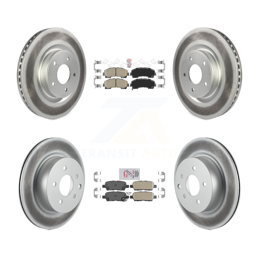 Front Rear Ceramic Pads And Coated Disc Brake Rotors Kit For 2016-2017 INFINITI QX50 KGA-104915