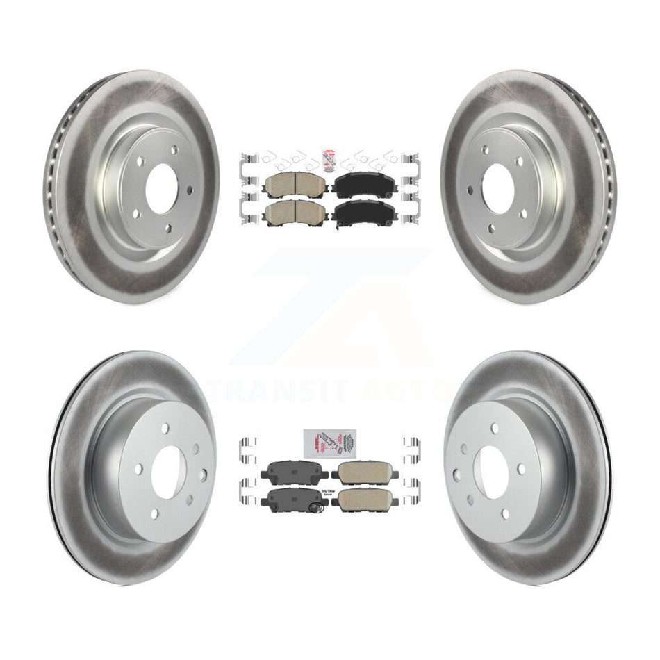 Front Rear Ceramic Pads And Coated Disc Brake Rotors Kit For 2016-2017 INFINITI QX50 KGA-104915