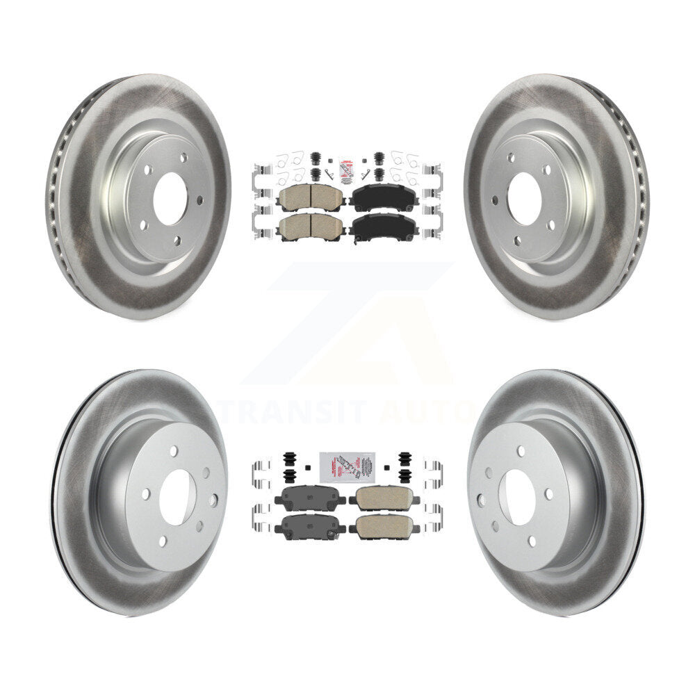 Front Rear Ceramic Pads And Coated Disc Brake Rotors Kit For 2016-2017 INFINITI QX50 KGA-104916