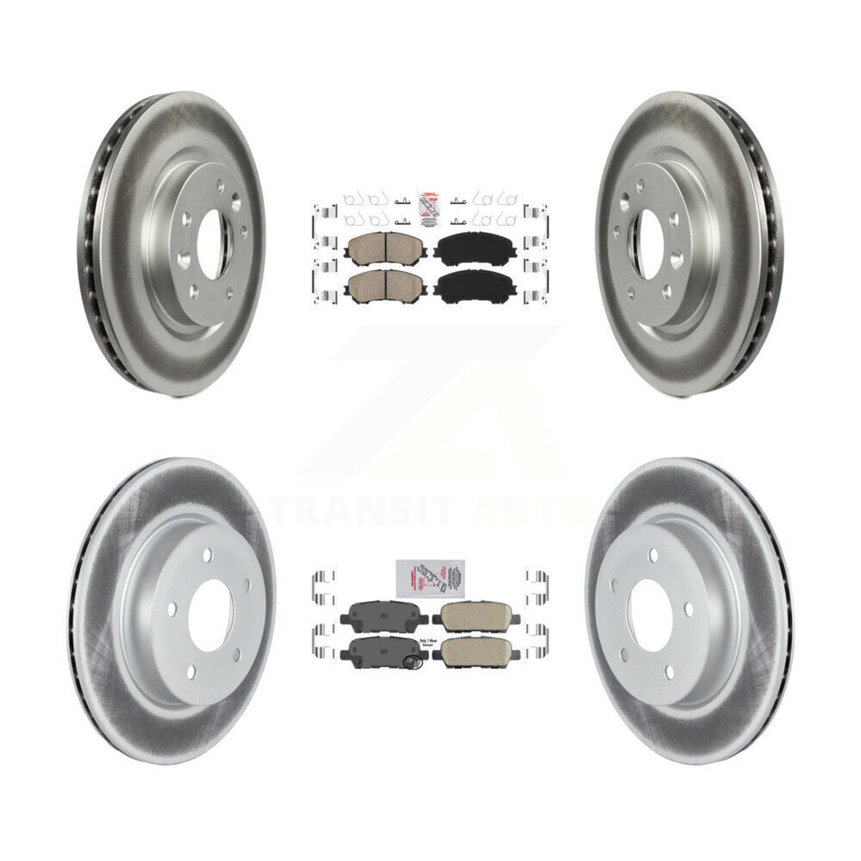 Front Rear Ceramic Pads And Coated Disc Brake Rotors Kit For Nissan Qashqai Rogue Sport KGA-104926