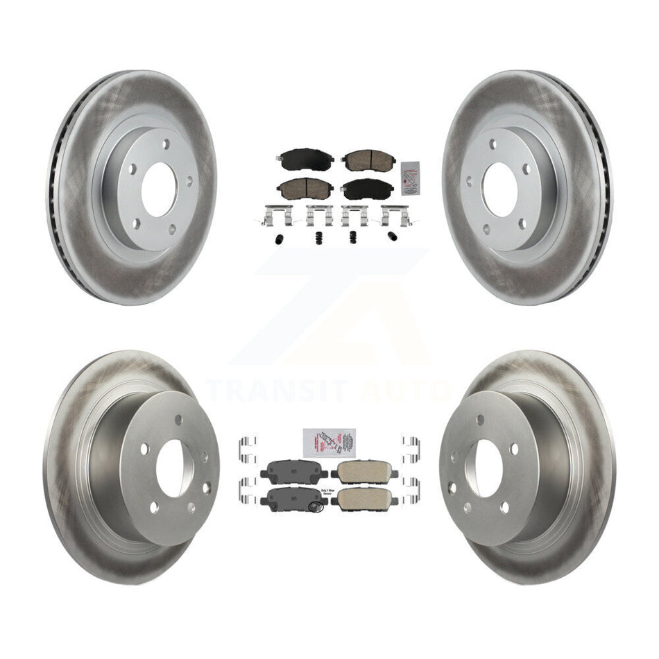 Front Rear Ceramic Pads And Coated Disc Brake Rotors Kit For Nissan Altima KGA-104934