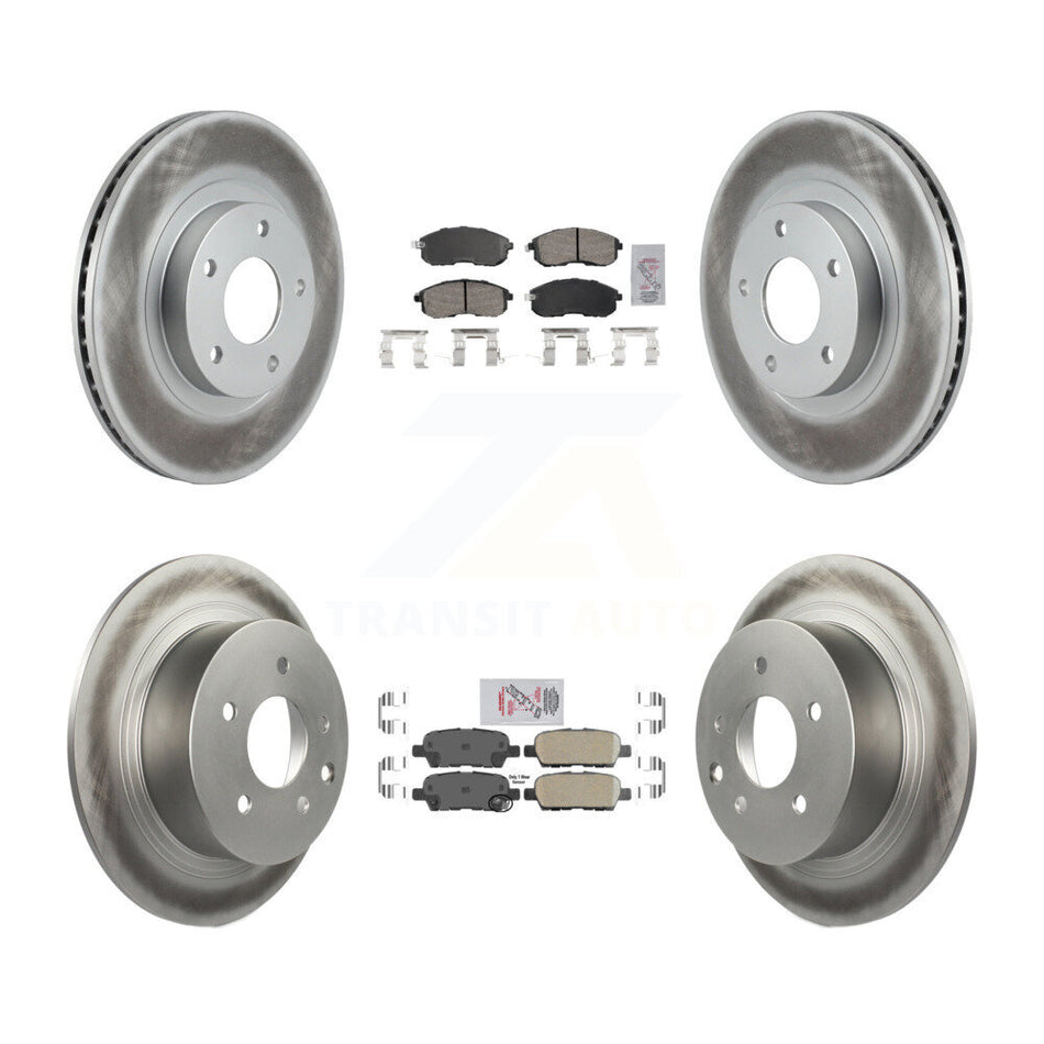 Front Rear Ceramic Pads And Coated Disc Brake Rotors Kit For Nissan Altima KGA-104935