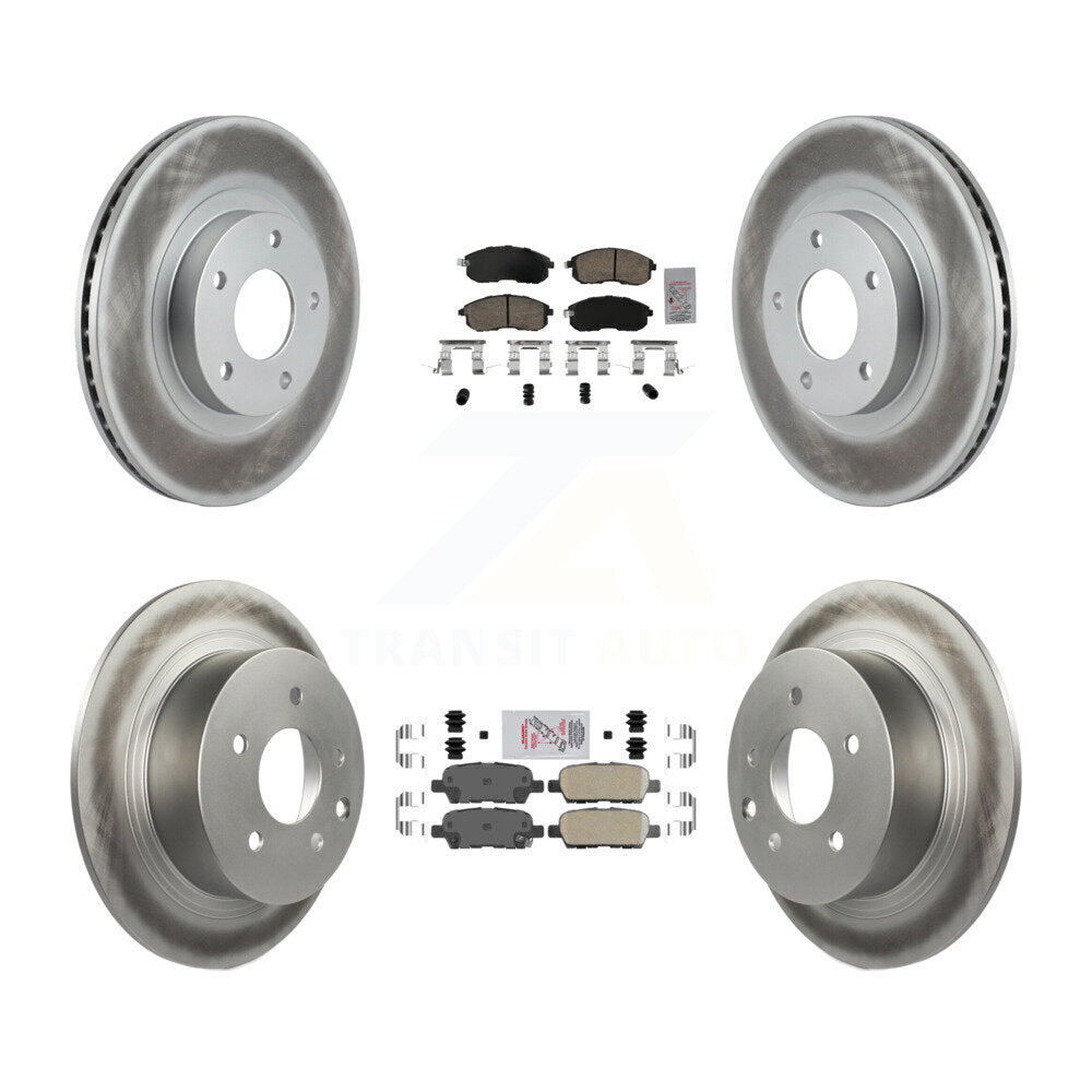 Front Rear Ceramic Pads And Coated Disc Brake Rotors Kit For Nissan Altima KGA-104936