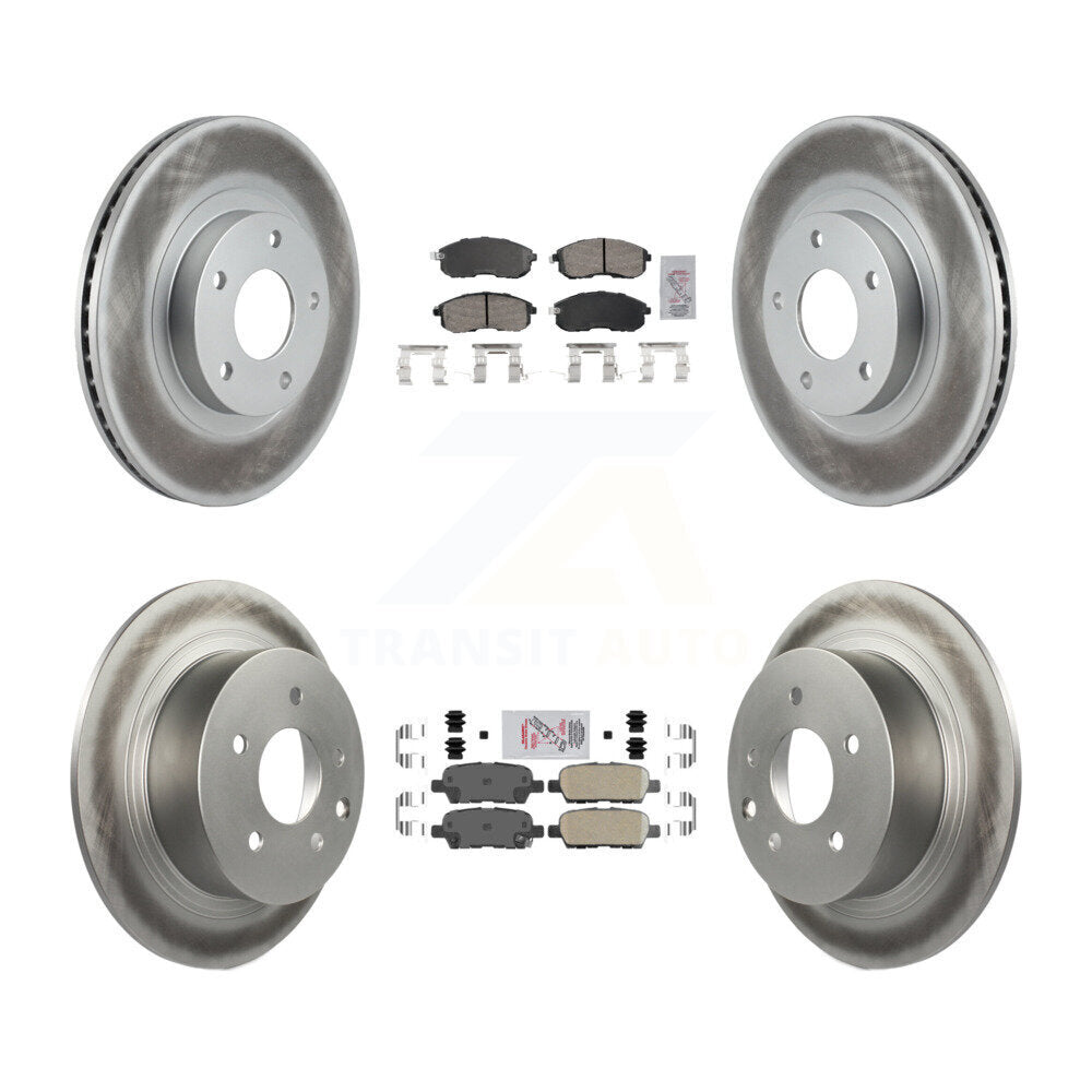 Front Rear Ceramic Pads And Coated Disc Brake Rotors Kit For Nissan Altima KGA-104937