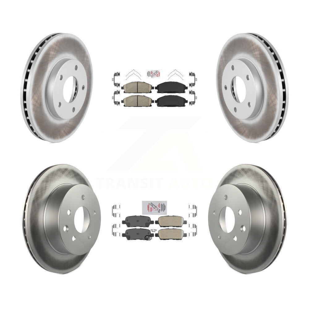 Front Rear Ceramic Pads And Coated Disc Brake Rotors Kit For 2005-2006 Nissan X-Trail KGA-104938