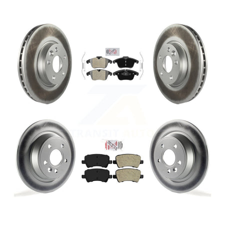 Front Rear Semi-Metallic Pad Coated Brake Rotor Kit For 2012-2015 Land Rover Range Evoque KGA-104940