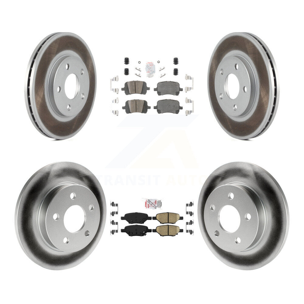 Front Rear Ceramic Pads And Coated Disc Brake Rotors Kit For Chevrolet Malibu Pontiac G6 KGA-104945