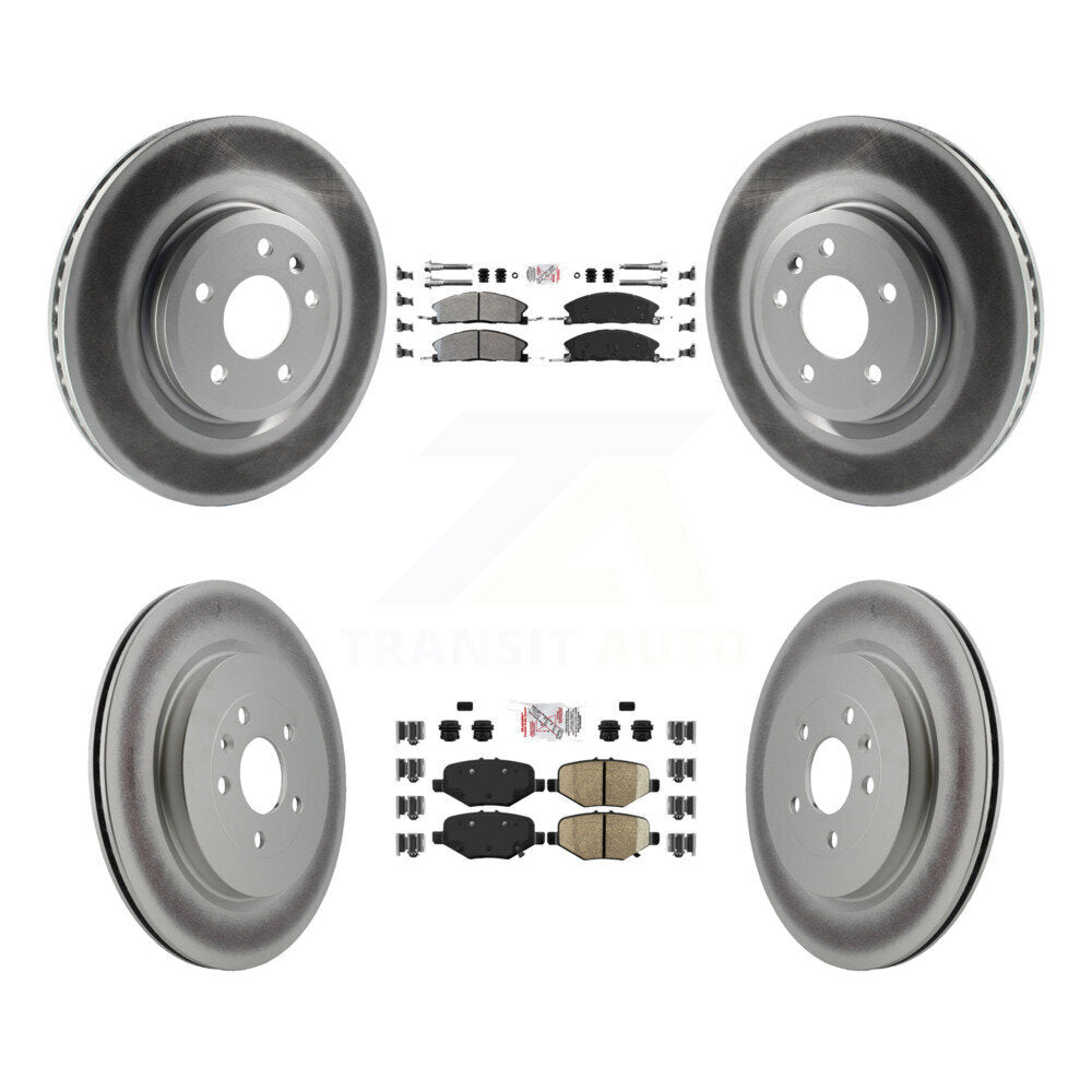 Front Rear Semi-Metallic Pad And Coated Disc Brake Rotor Kit For 2013 Ford Explorer Sport KGA-104948