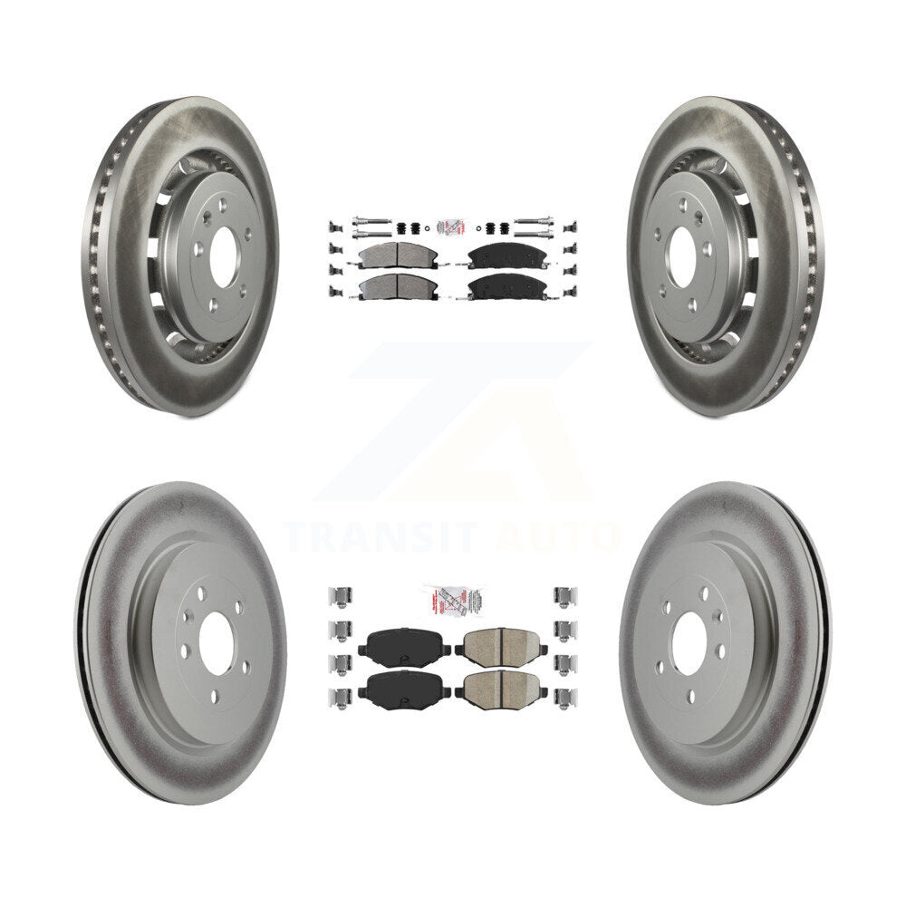 Front Semi-Metallic Rear Ceramic Pad Coated Brake Rotor Kit For Ford Explorer Police Flex KGA-104949