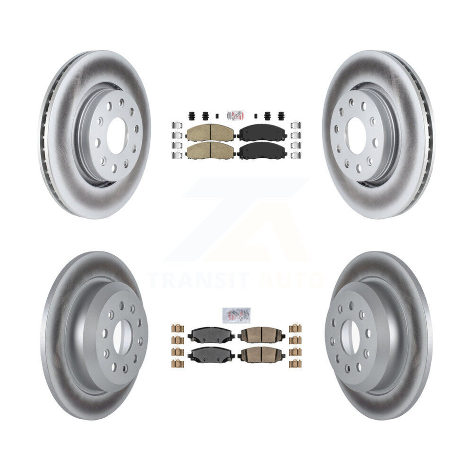 Front Rear Ceramic Pad & Coated Disc Brake Rotors Kit For 2018-2020 Jeep Wrangler Rubicon KGA-104953