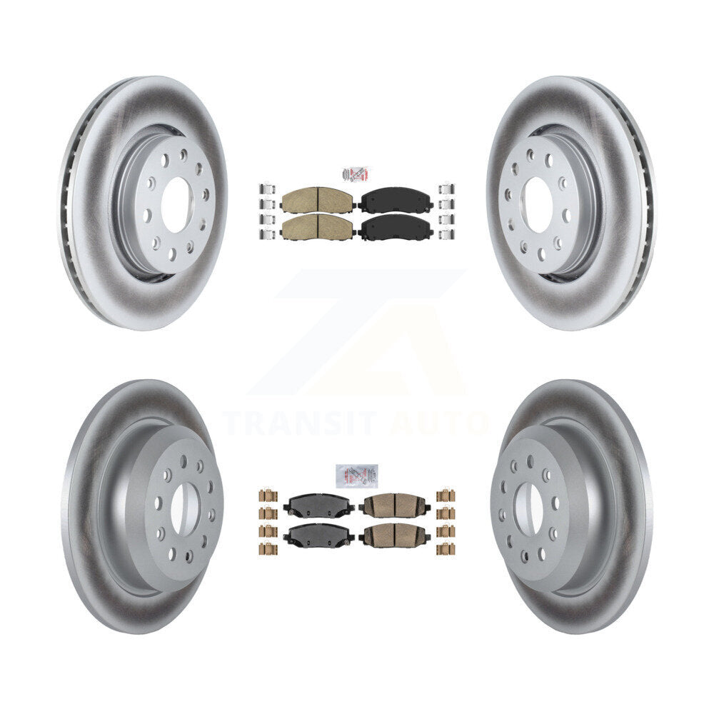 Front Rear Ceramic Pad & Coated Disc Brake Rotors Kit For 2018-2020 Jeep Wrangler Rubicon KGA-104954
