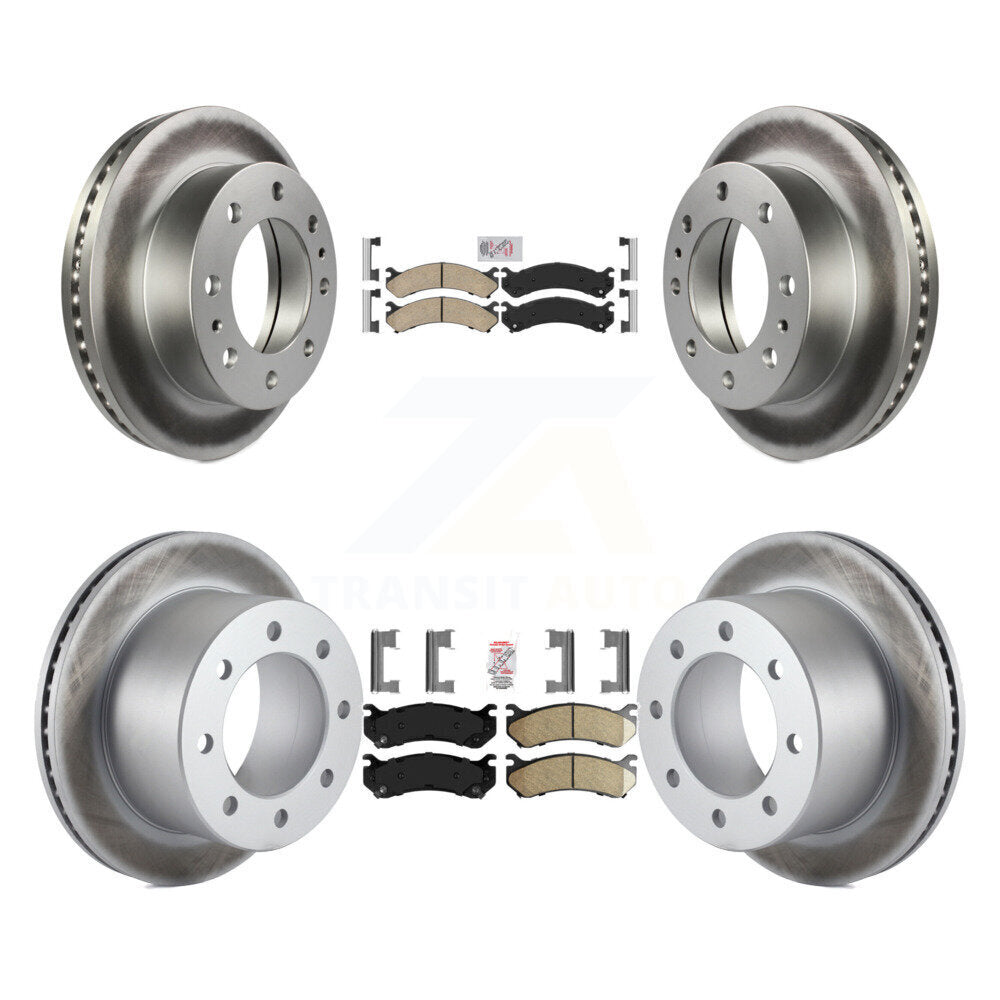 Front Rear Ceramic Pad Coat Brake Rotor Kit For GMC Sierra 3500 Classic With 12000 Lb GVW KGA-104956