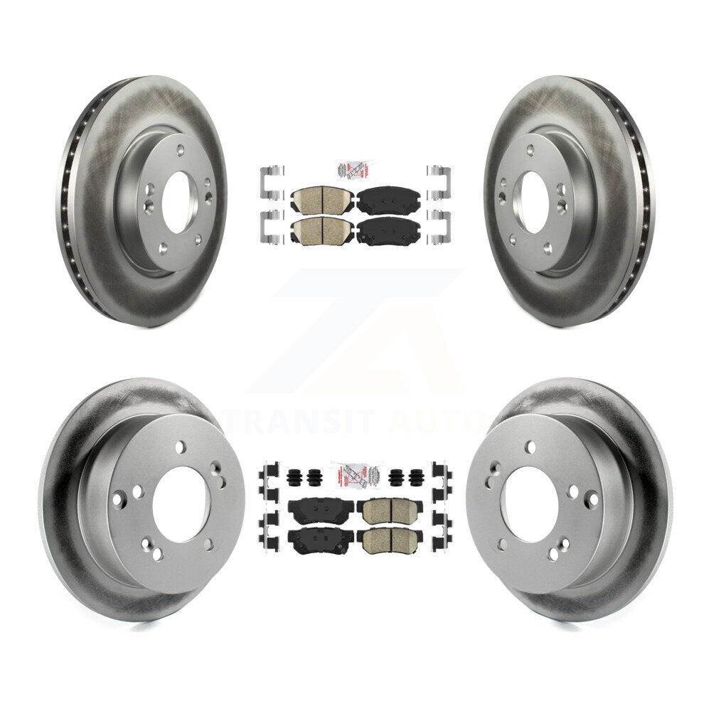 Front Rear Ceramic Pads And Coated Disc Brake Rotors Kit For Hyundai Sonata 2.4L KGA-104959